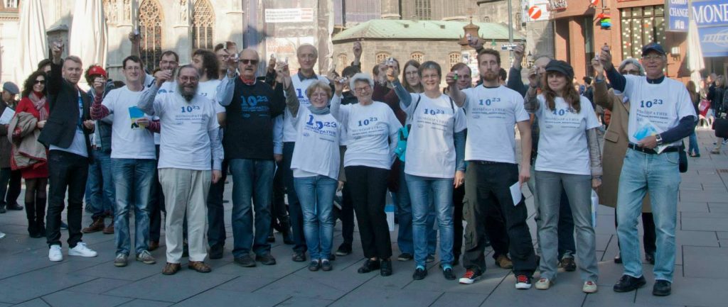 Homöopathie-Aktion vorm Stephansdom in Wien